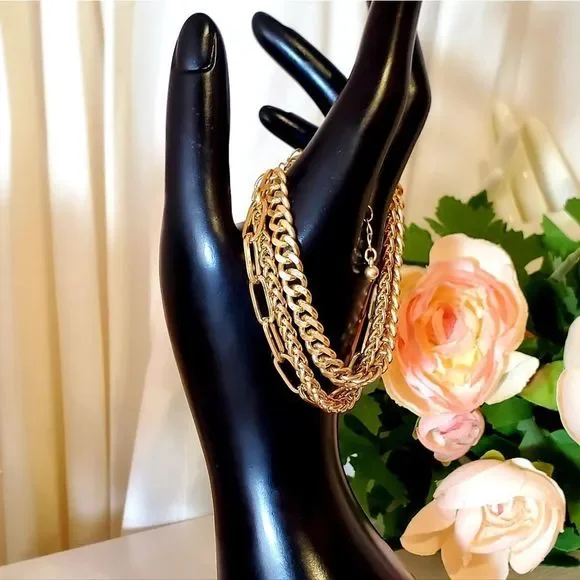 goldtone Athena Chain Bracelet - Picture 2 of 7